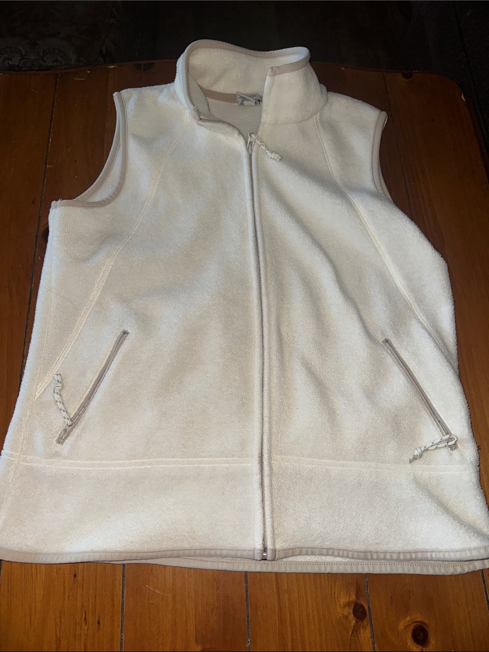 Old Navy Cream Fleece Zip-Up Vest